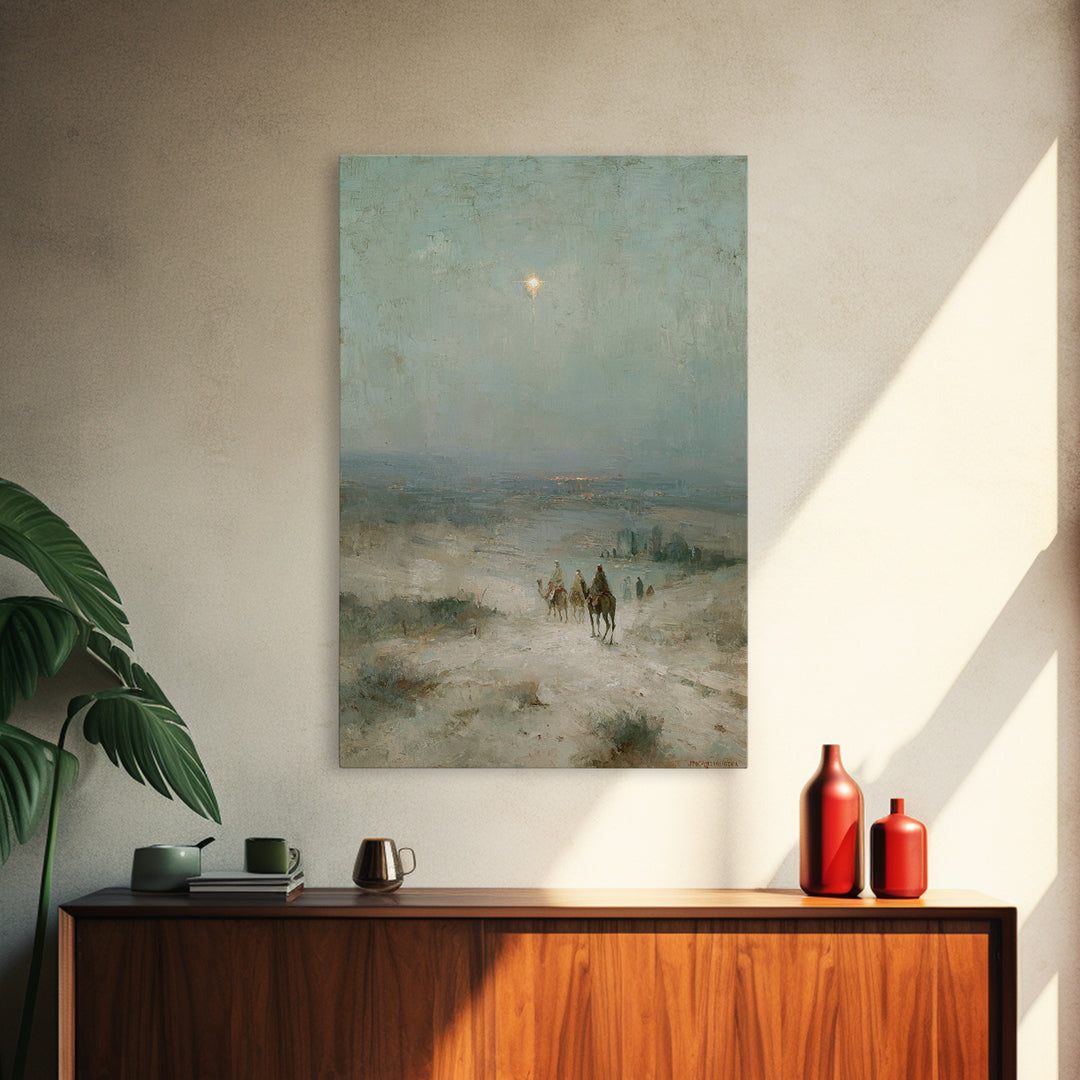 Threefold Promise – Framed Canvas Print – Christian Art Print – Christmas Wall Art – Christian Christmas – Christian Art Canvas – Jesus Pai