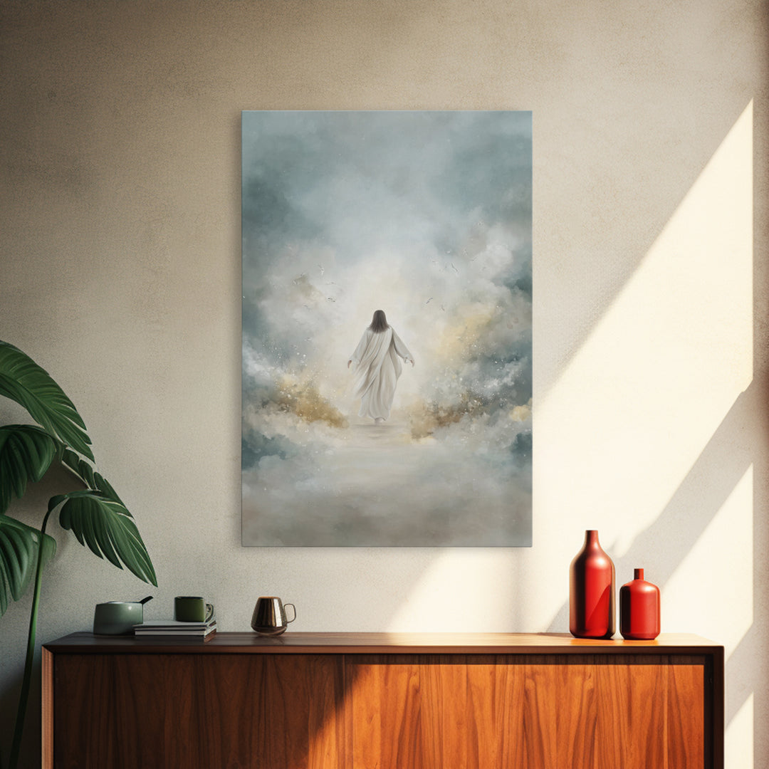 Path Of Ascension – Framed Canvas Print – Jesus Painting – Christian Art Canvas – Christian Wall Art – Large Jesus Wall Art – Modern Christ