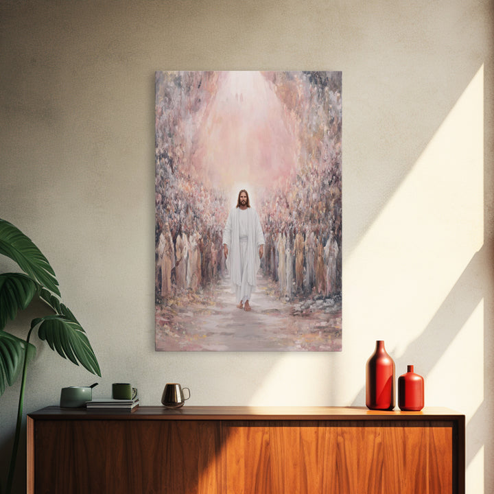 Heaven’s Host, Framed Canvas Print, Christian Art Canvas, Jesus Painting, Christian Wall Art, Christian Art Print, Large Christian Painting