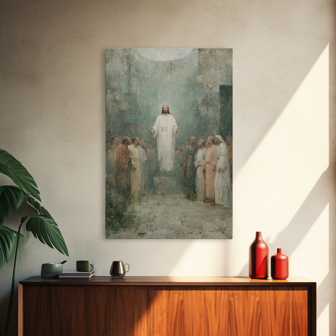 Divine Ascension | Framed Canvas Print | Jesus Painting | Christian Art Canvas | Christian Wall Art | Christian Art | Large Jesus Painting