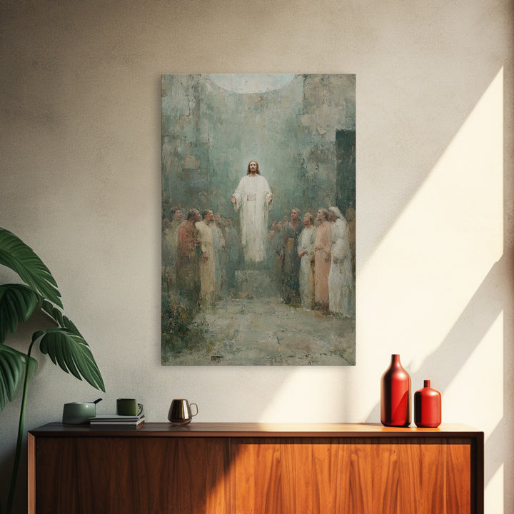 Divine Ascension | Framed Canvas Print | Jesus Painting | Christian Art Canvas | Christian Wall Art | Christian Art | Large Jesus Painting