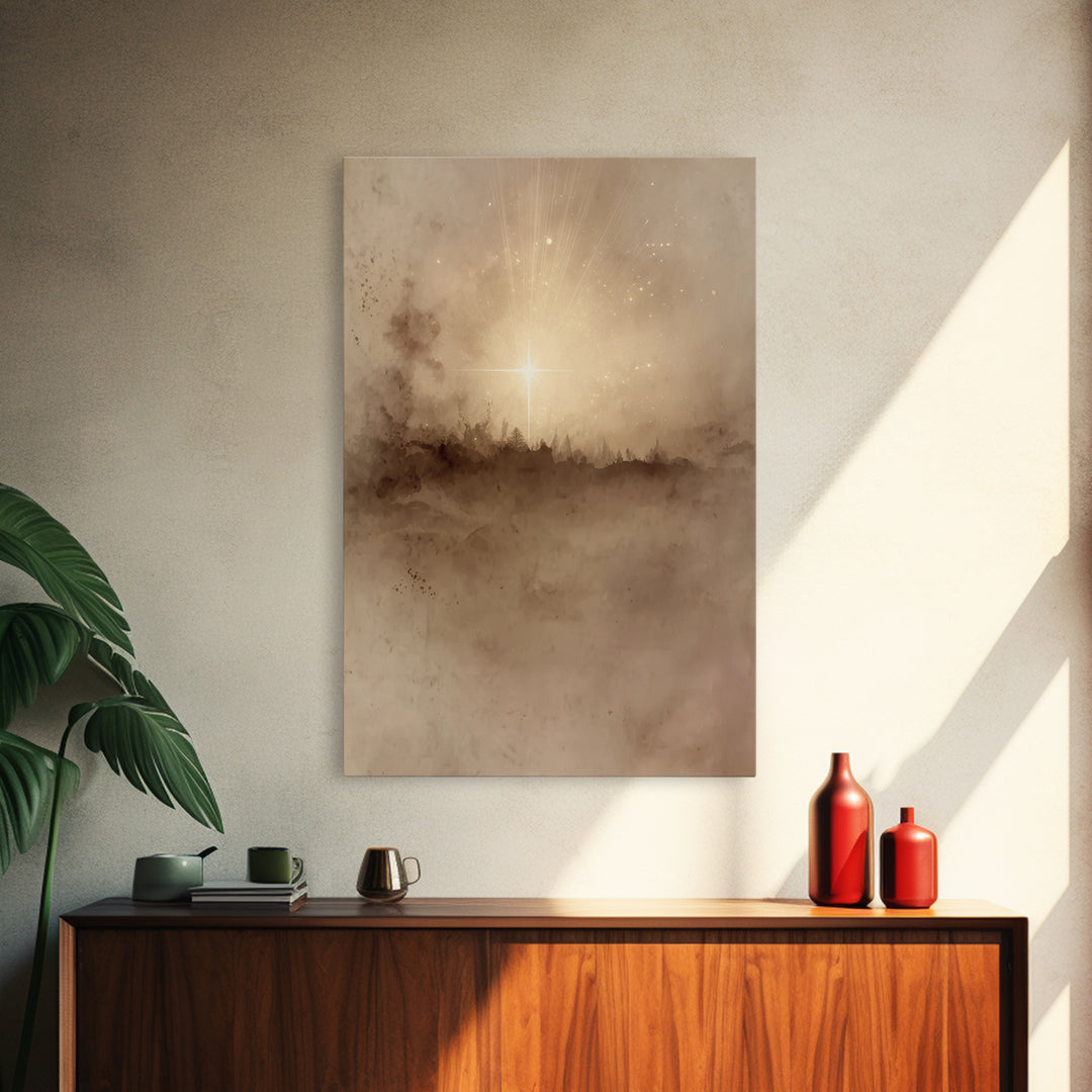 Star Of Bethlehem, Framed Canvas Print, Christian Wall Art, Christian Art Canvas, Christmas Art, Christian Christmas Art, Christian Decor