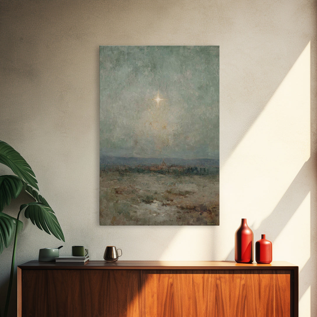 Silent Night Sky | Framed Canvas Print | Christian Wall Art | Christian Art Canvas | Christmas Art | Christian Christmas Art | Christian Gi