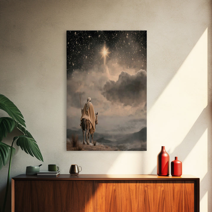 Holy Bethlehem Star, Framed Canvas Print, Christian Wall Art, Christian Art Canvas, Christmas Art, Christian Christmas Art, Christian Gift