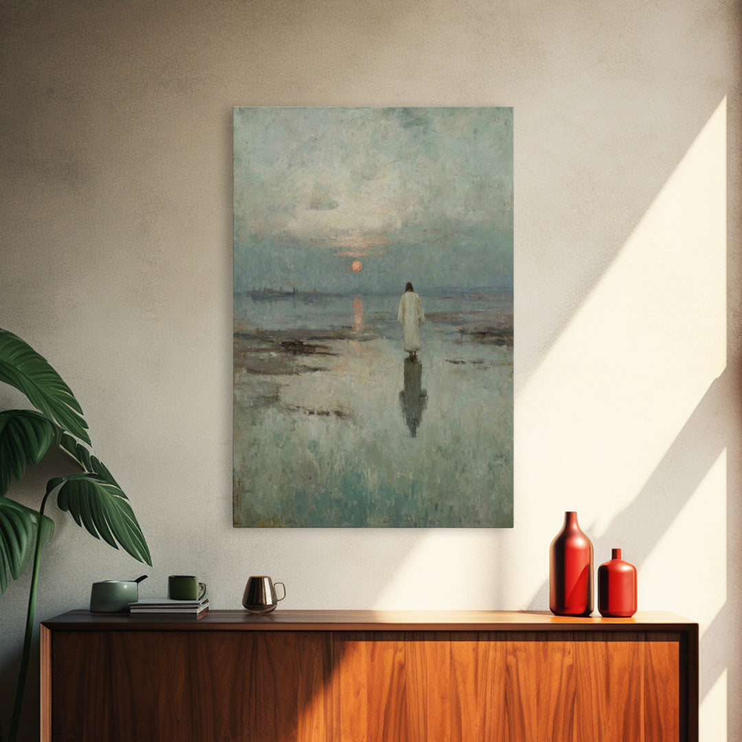 Sunset Messiah – Framed Canvas Print – Christian Wall Art – Christian Art Canvas – Jesus Painting – Christmas Art Prints