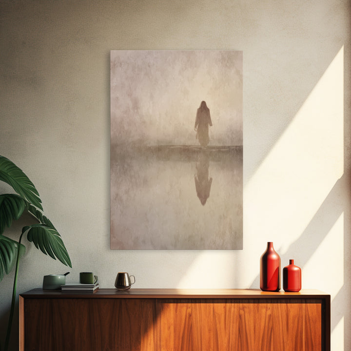 Still Waters Christ – Framed Canvas Print – Christian Wall Art – Christian Art Canvas – Vintage Jesus Painting – Christian Paintings