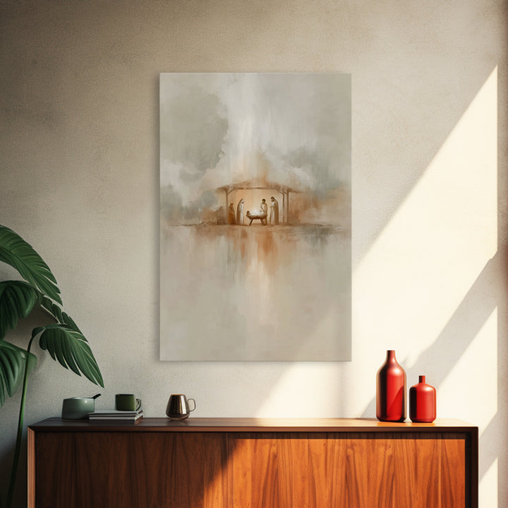 Radiant Manger Light – Framed Canvas Print – Christian Wall Art – Christian Art Canvas – Christmas Art – Christian Christmas Art – Christia