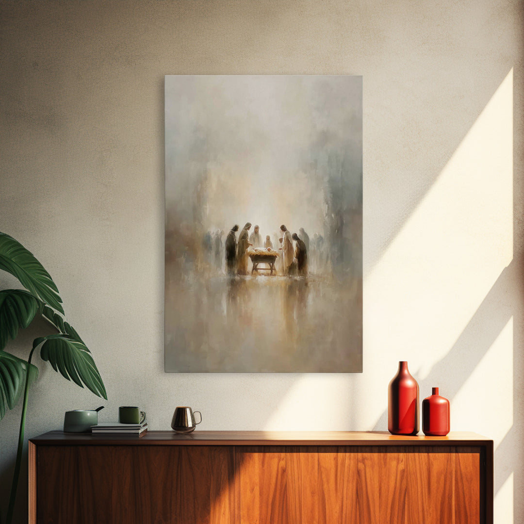 Sacred Gathering | Framed Canvas Print | Christian Wall Art | Christian Art Canvas | Christmas Art | Christian Christmas Art | Christian De