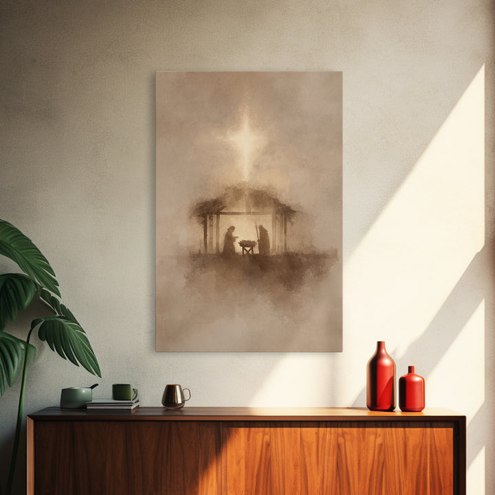 Guiding Star Peace | Framed Canvas Print | Christian Wall Art | Christian Art Canvas | Christmas Art | Christian Christmas Art | Christian