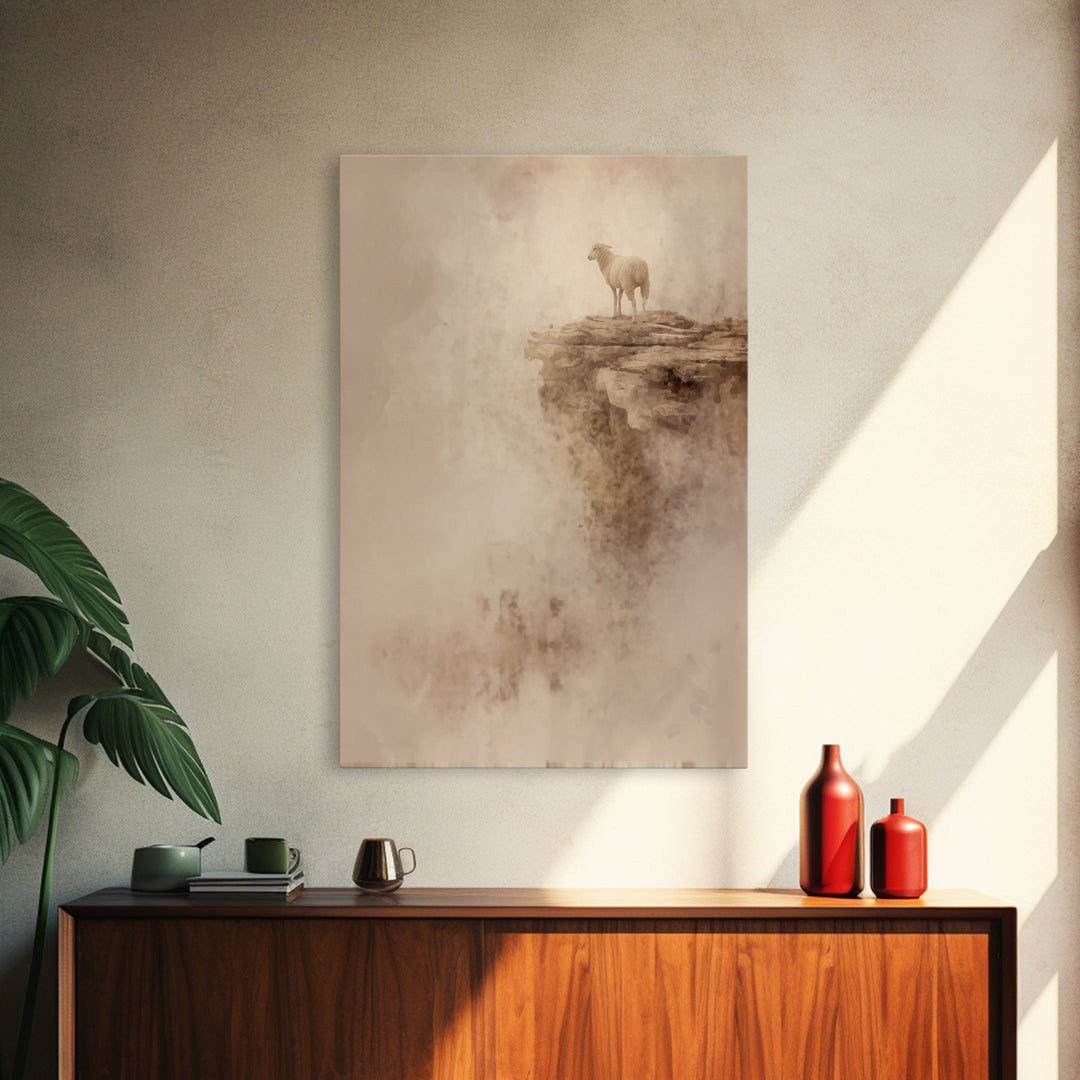 Shepherd’s Solace | Framed Canvas Print | Christian Wall Art | Christian Art Canvas | Pastoral Scenery | Christian Decor | Subtle Christian