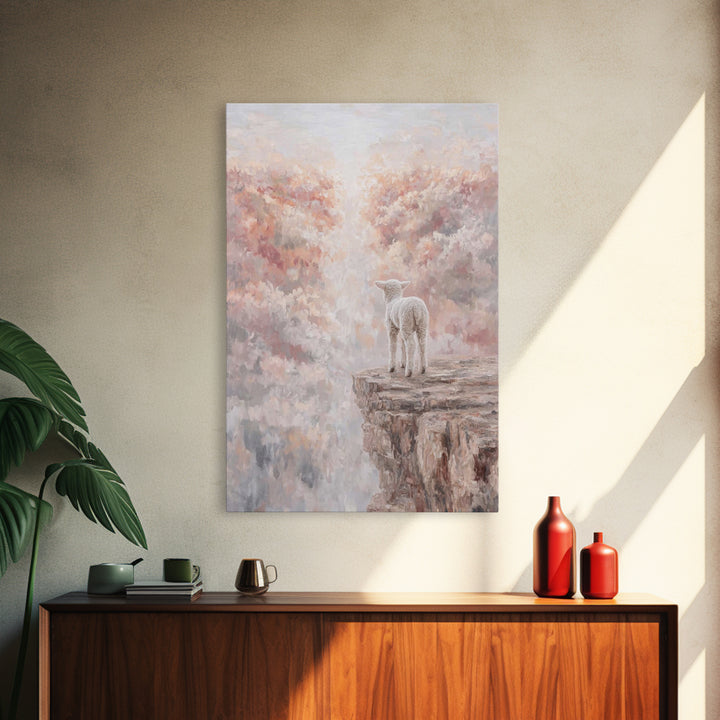 Dawnlight Refuge – Framed Canvas Print – Christian Wall Art – Christian Art Canvas – Pastoral Scenery – Christian Gift – Subtle Christian A