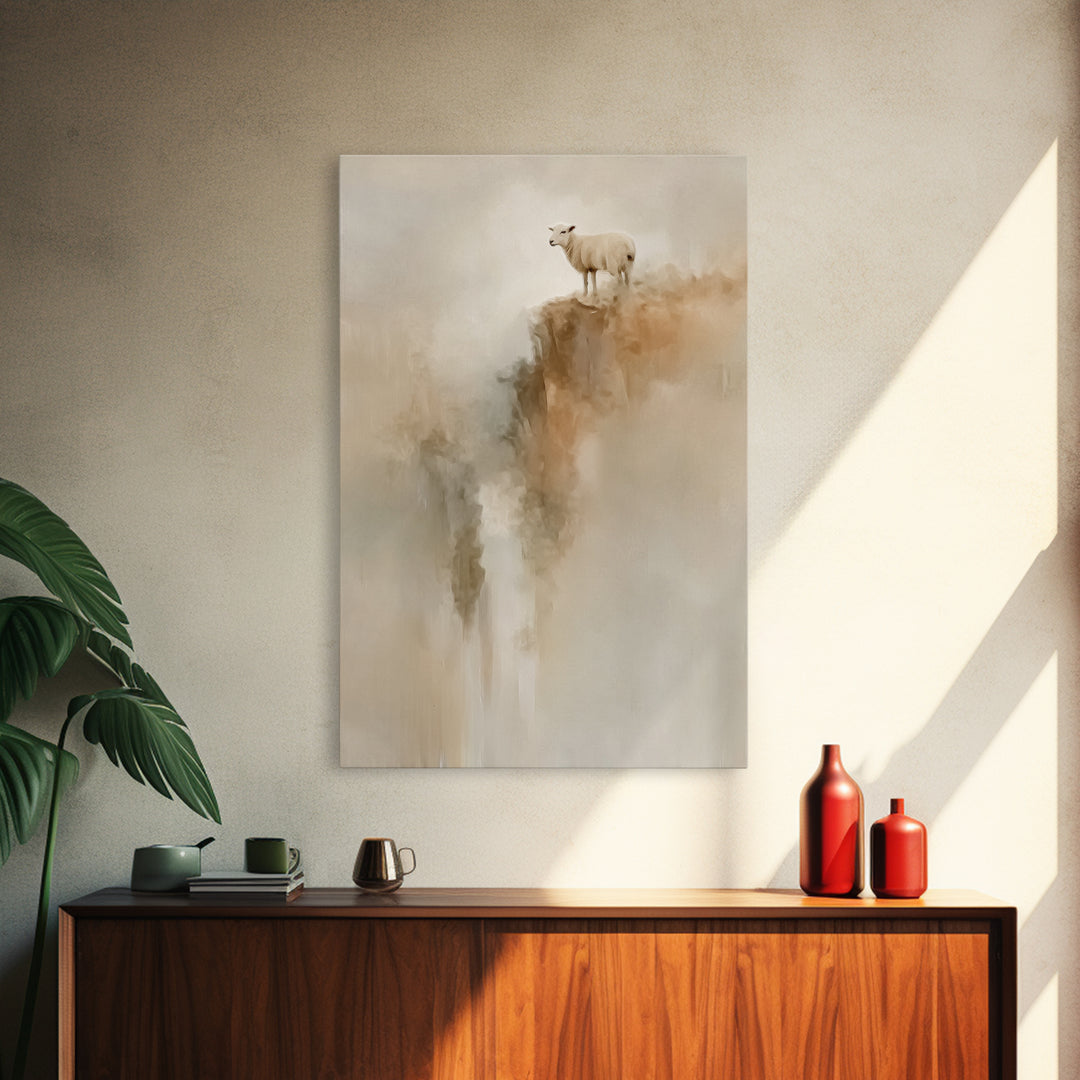 Cliffside Hope | Framed Canvas Print | Christian Wall Art | Christian Art Canvas | Subtle Christian Art | Christian Decor | Pastoral Scener