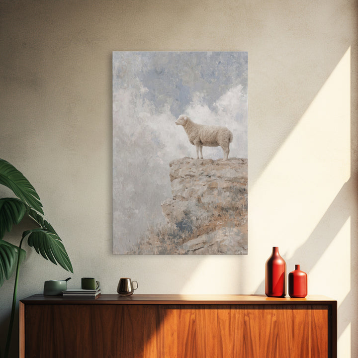 Horizon Grace, Framed Canvas Print, Christian Wall Art, Christian Art Canvas, Minimalist Christian Art, Pastoral Scenery, Christian Art Wor