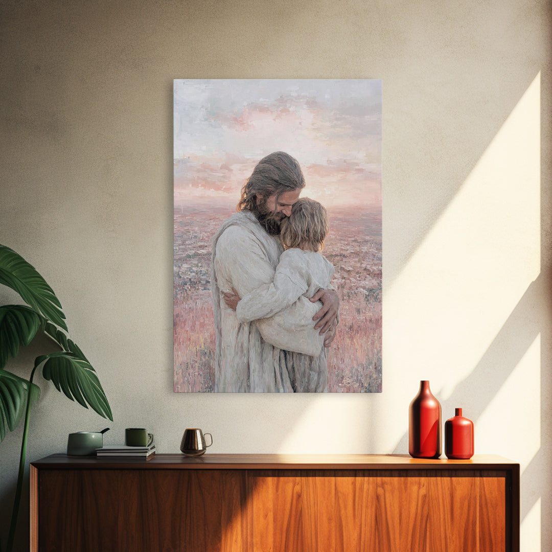 Sunrise Of Love | Framed Canvas Print | Christian Wall Art | Christian Art Canvas | Jesus Painting | Christian Art Work | Modern Christian