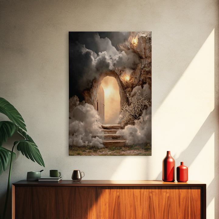 Risen Radiance - Framed Canvas Print - Christian Wall Art - Abstract Christian Art - Christian Art Canvas - Modern Christian Art - Christia