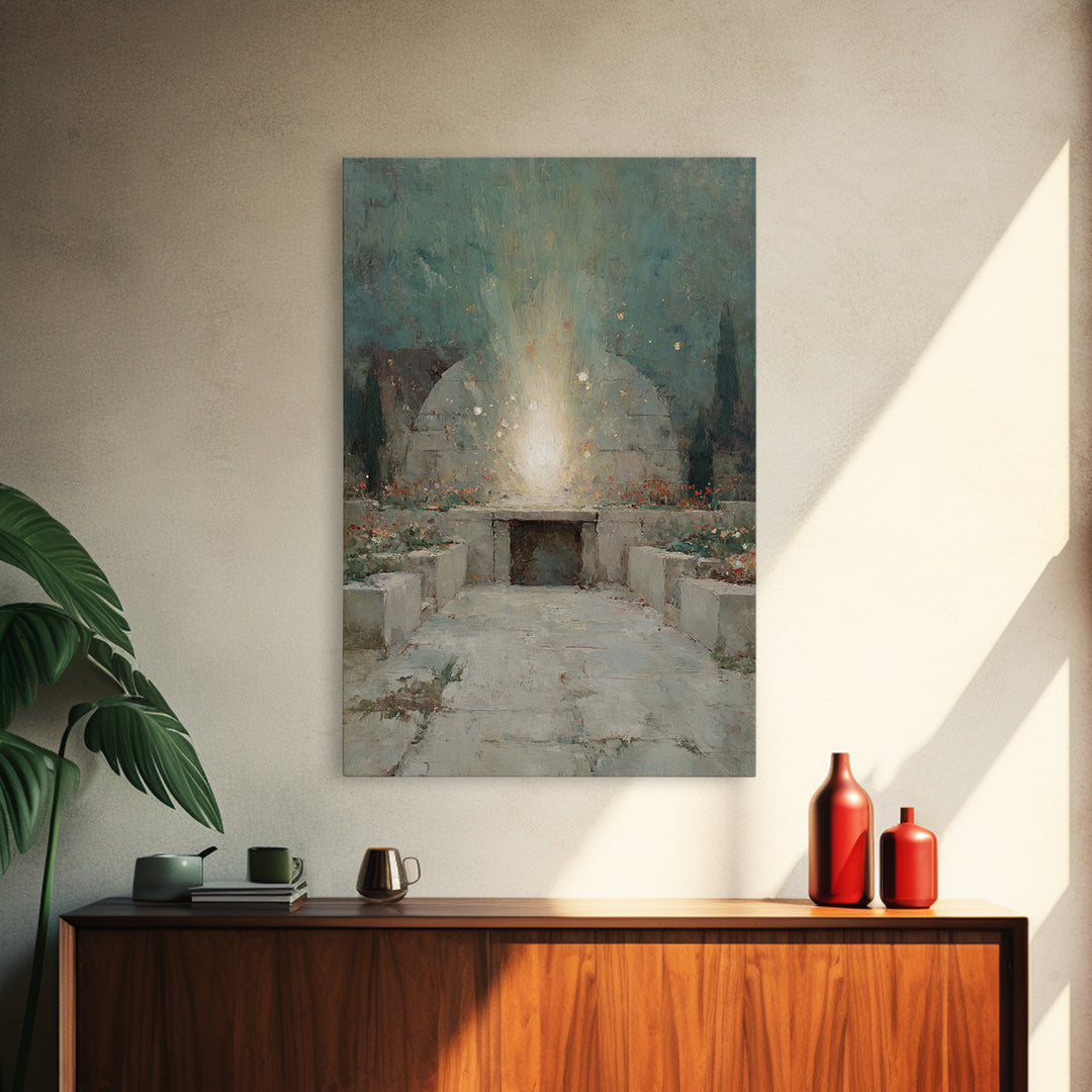 Hollow Of Light - Framed Canvas Print - Christian Art Work - Christian Wall Art - Unique Christian Art - Christian Painting - Christian Art
