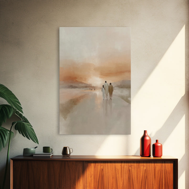 Sacred Sunset Road – Framed Canvas Print – Christian Wall Art – Christian Art Canvas – Jesus Painting – Modern Christian Art – Christian Ch