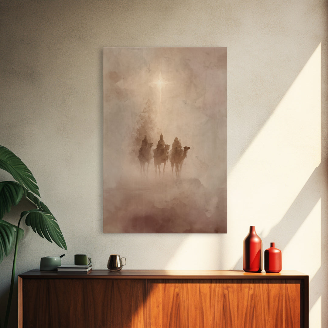 Three Kings Rising – Framed Canvas Print – Christian Christmas Art – Christian Art Canvas – Christmas Wall Art – Christian Wall Art – Chris