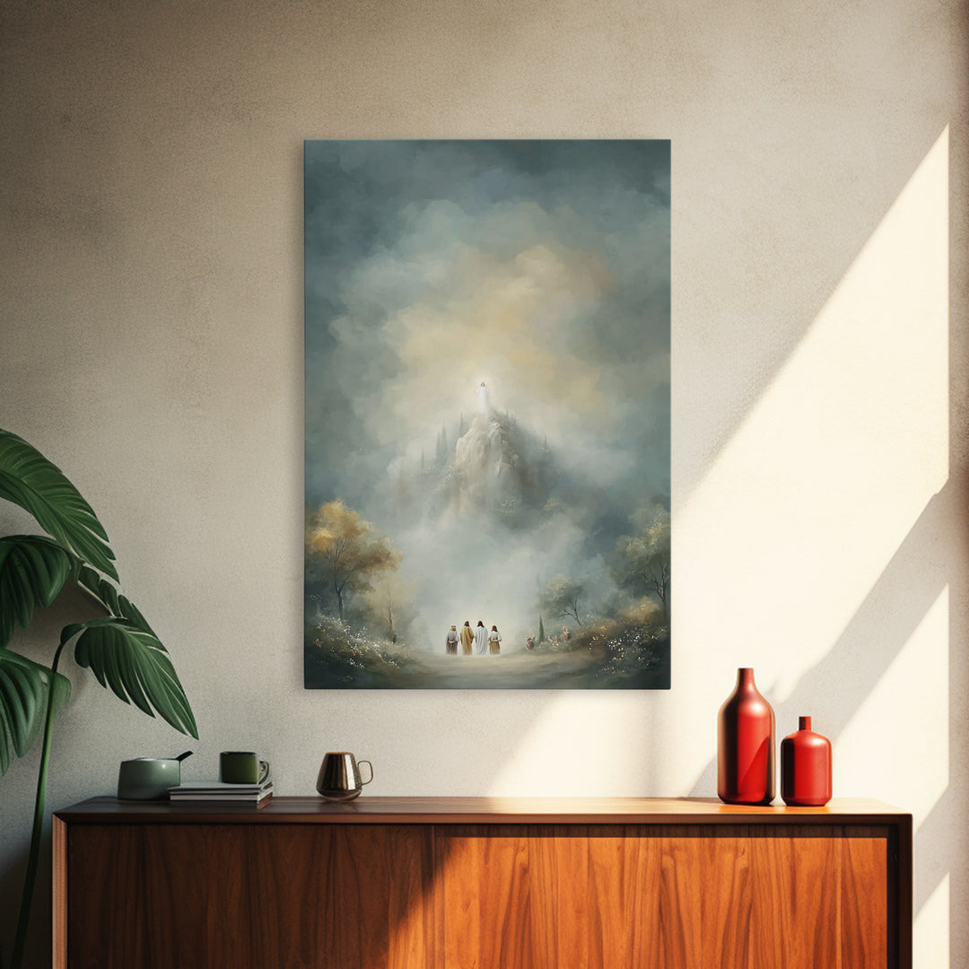 Mountain Glory Light, Framed Canvas Print, Christian Wall Art, Christian Art Canvas, Jesus Painting, Modern Christian Art, Christian Gift I