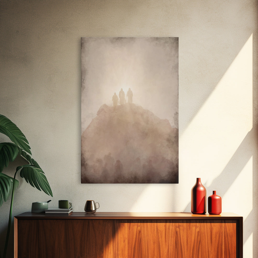 Sacred Summit Vision | Framed Canvas Print | Christian Wall Art | Jesus Painting | Christian Art Canvas | Modern Christian Art | Christian