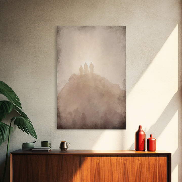 Sacred Summit Vision | Framed Canvas Print | Christian Wall Art | Jesus Painting | Christian Art Canvas | Modern Christian Art | Christian