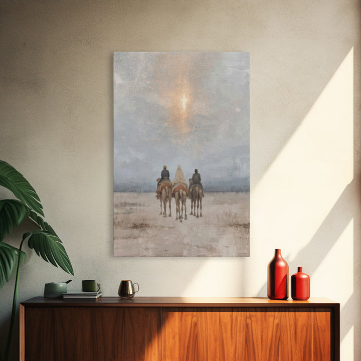 Cross of Light – Framed Canvas Print – Christian Wall Art – Christian Christmas Art – Jesus Painting – Christian Art Canvas
