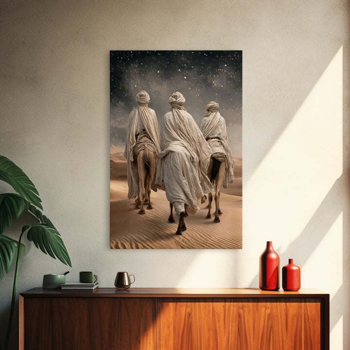 Desert Pilgrims – Framed Canvas Print – Christian Christmas Art – Jesus Painting – Christian Wall Art – Christian Art Canvas – Christmas Ar