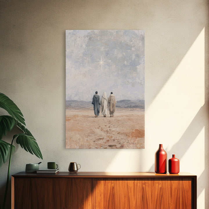 Guiding Star – Framed Canvas Print – Jesus Painting – Christian Christmas Art – Christian Art Canvas – Christian Wall Art – Christmas Art