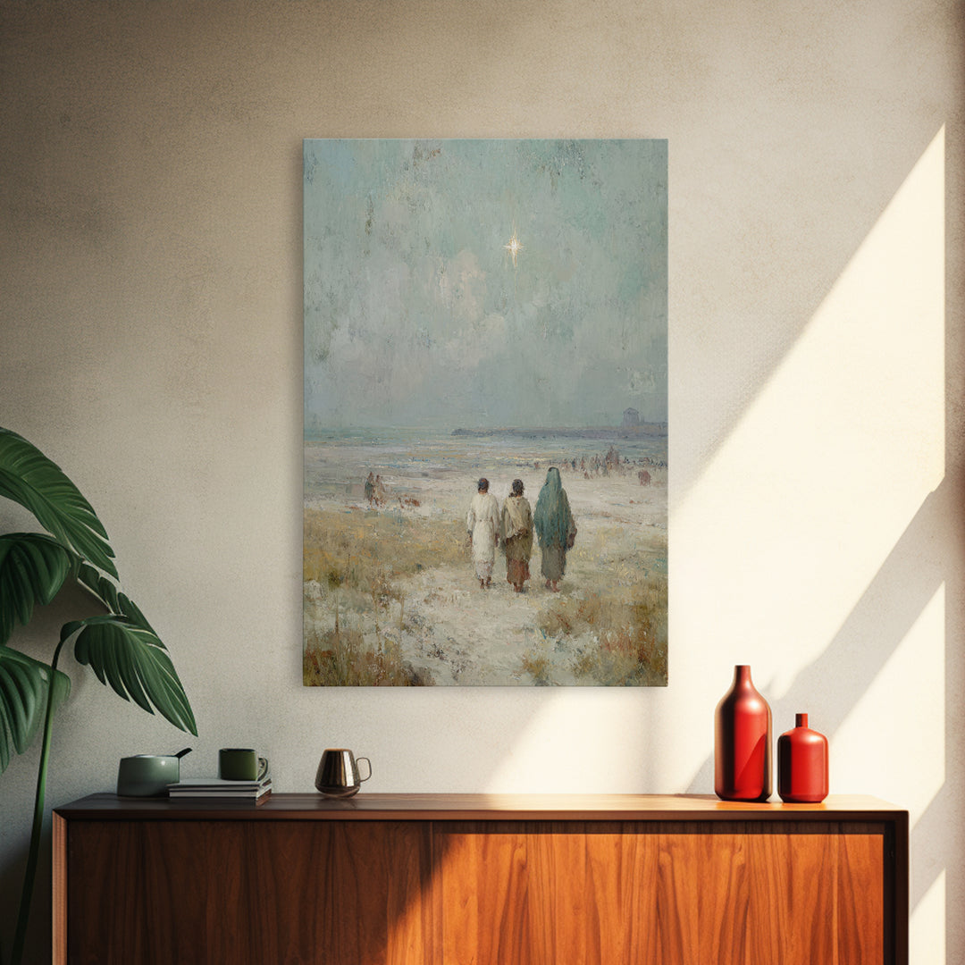 Pilgrims Of Hope – Framed Canvas Print – Christmas Art – Christian Wall Art – Jesus Painting – Christian Art Canvas – Christian Christmas A