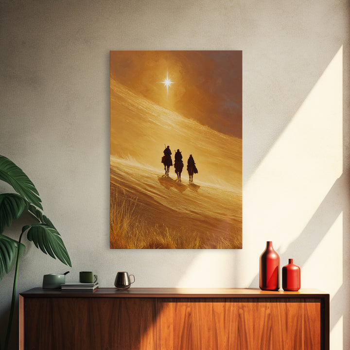 Radiant Dunes – Framed Canvas Print – Christian Art Canvas – Christian Christmas Art – Christian Wall Art – Christmas Art – Jesus Painting