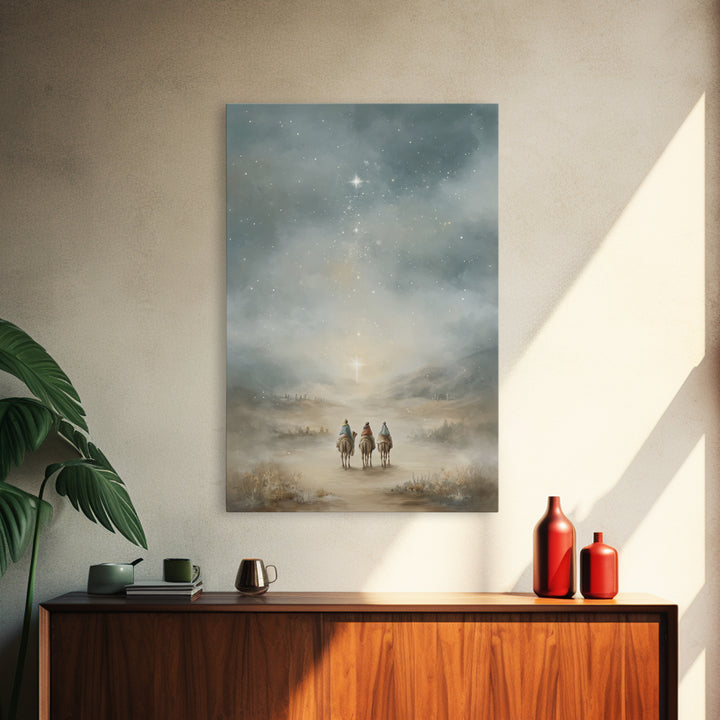 Heavenly Road – Framed Canvas Print – Christian Christmas Art – Christian Art Canvas – Christian Wall Art – Christmas Art – Jesus Painting