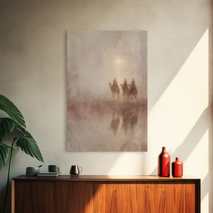 The Guiding Star – Framed Canvas Print – Christian Wall Art – Christian Art Canvas – Christmas Art – Christian Christmas Art – Christian De