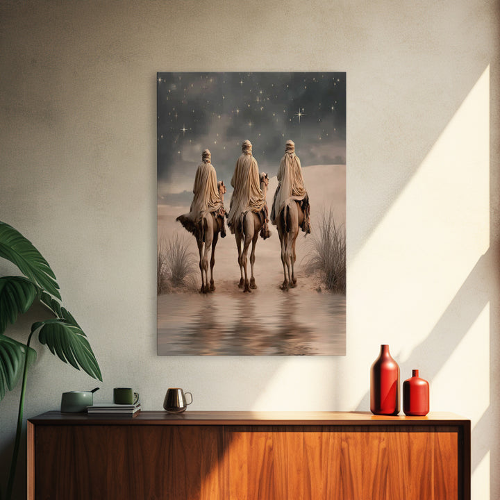 Three Kings Light – Framed Canvas Print – Christian Wall Art – Christmas Art – Christian Art Canvas – Christian Christmas Art – Christian D