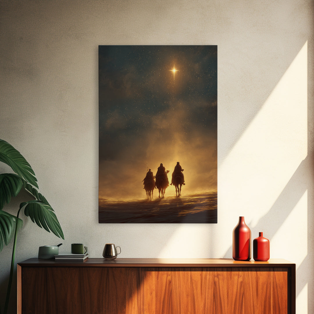 Star of Bethlehem – Framed Canvas Print – Christian Art Canvas – Christian Wall Art – Christmas Art – Christian Christmas Decor – Christian