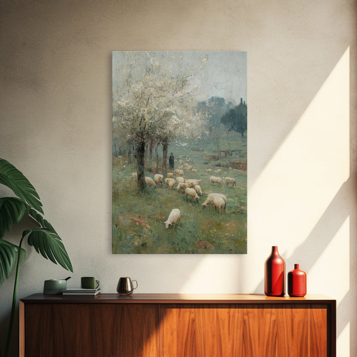 Grace In Bloom | Framed Canvas Print | Christian Art Canvas | Christian Wall Art | Jesus Painting | Christian Christmas Art