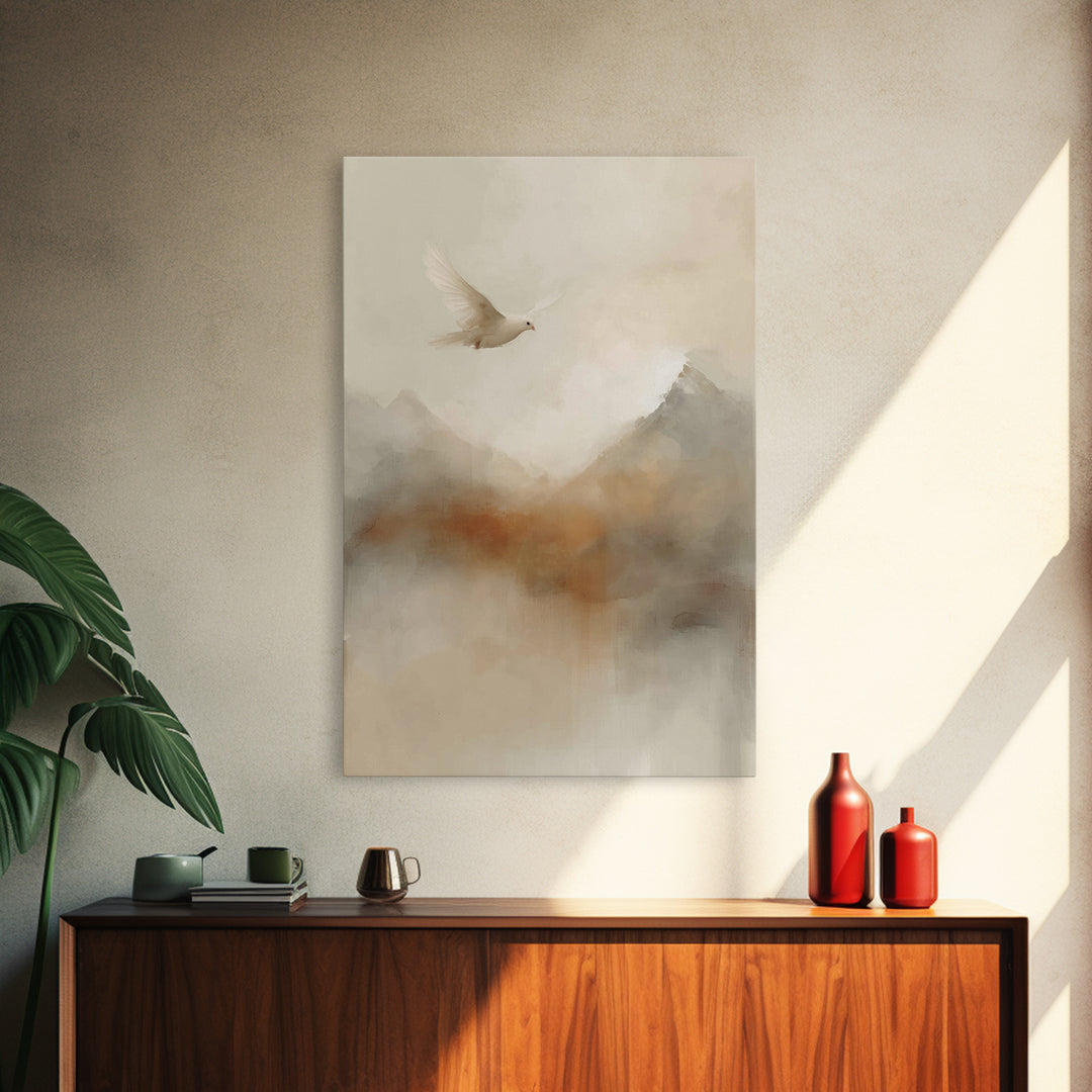 Peaceful Ascent – Framed Canvas Print – Christian Wall Art – Christian Art Canvas – Minimalist Christian Art – Christian Gift – Jesus Art