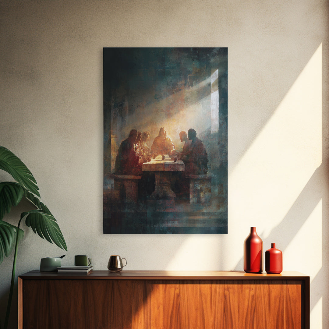Divine Light Gathering – Framed Canvas Print – Christian Art Canvas – Christian Wall Art – Moody Christian Art – Jesus Painting – Christian