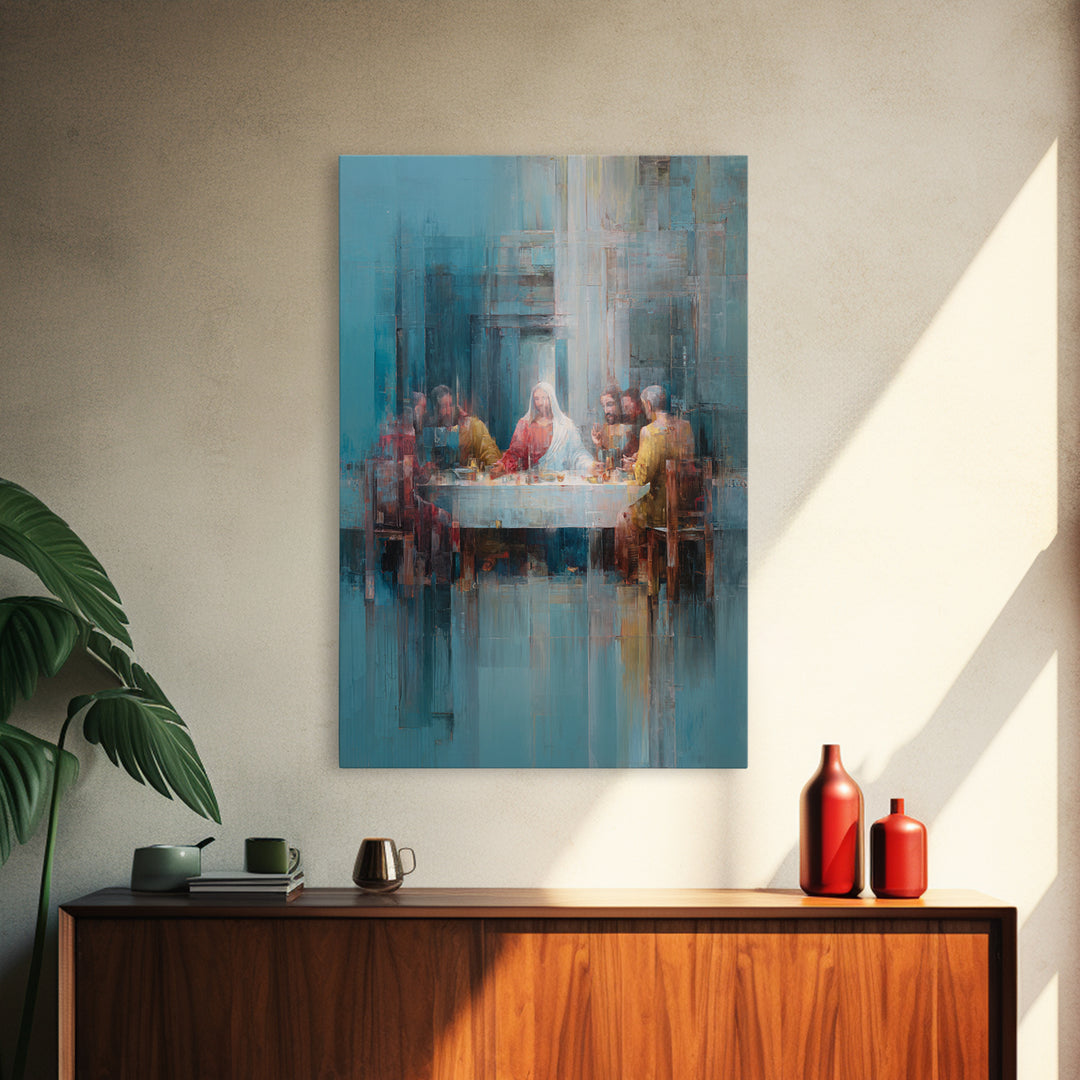 Holy Table Moment – Framed Canvas Print – Christian Art Canvas – Christian Wall Art – Vintage Christian Art – Jesus Painting – Christian Gi