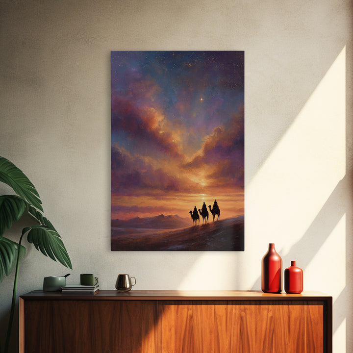 The Guiding Star – Framed Canvas Print – Christian Wall Art – Christian Art Canvas – Christmas Art – Christian Christmas Art