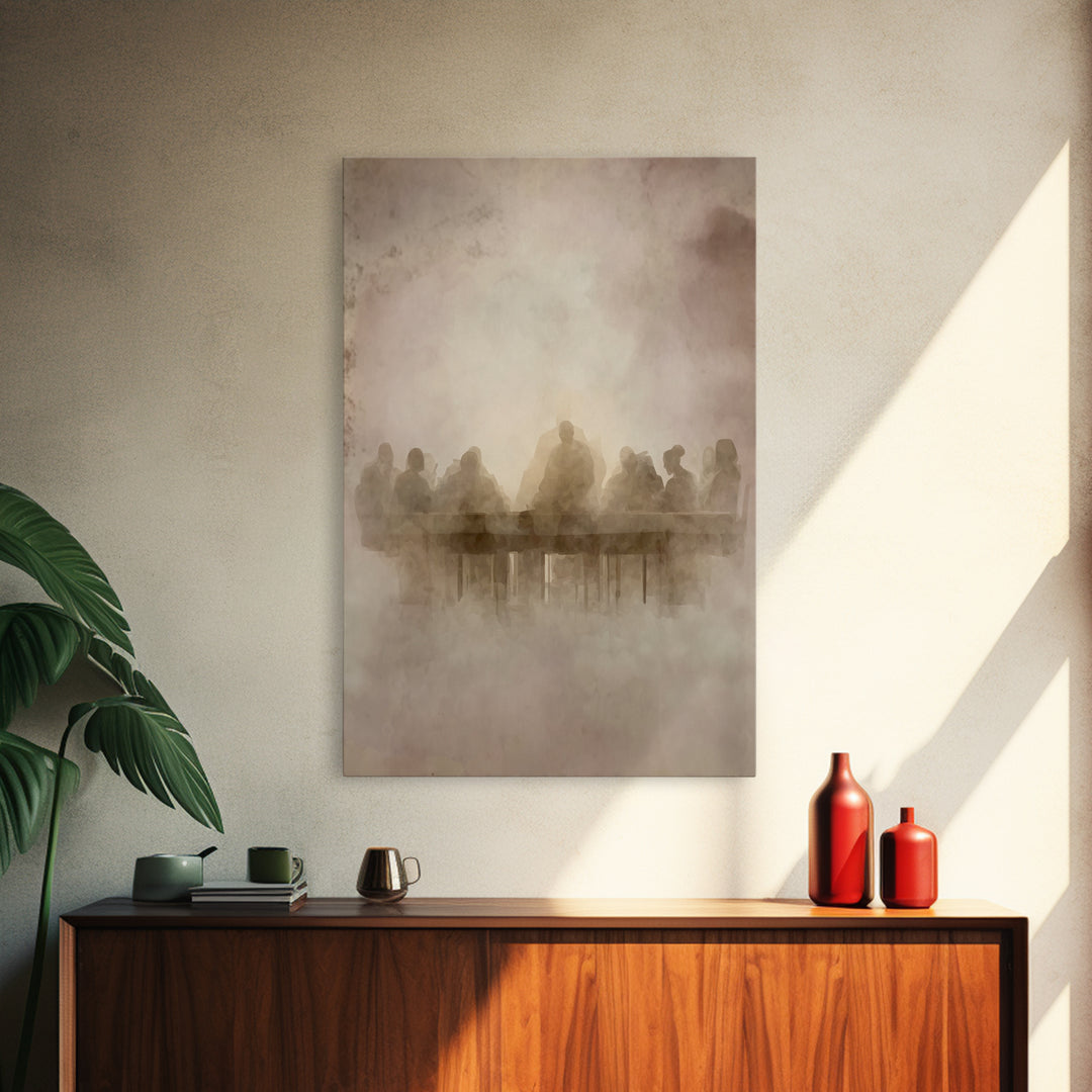 Heavenly Feast Dawn – Framed Canvas Print – Christian Art Canvas – Christian Wall Art – White Christmas Art – Christian Christmas Decor – J