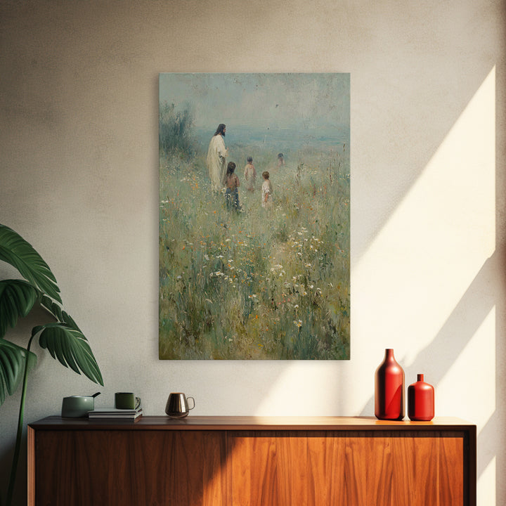 Meadow Of Joy – Framed Canvas Print – Christian Wall Art – Christian Art Canvas – Vintage Christian Art – Christian Gift – Christian Painti