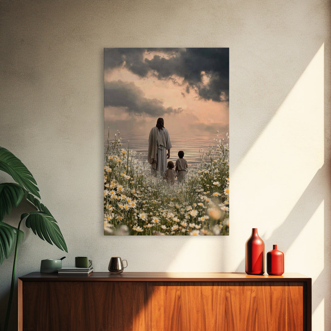 Fields Of Mercy – Framed Canvas Print – Christian Wall Art – Jesus Painting – Christian Art Canvas – Christian Christmas Art – Christian Gi