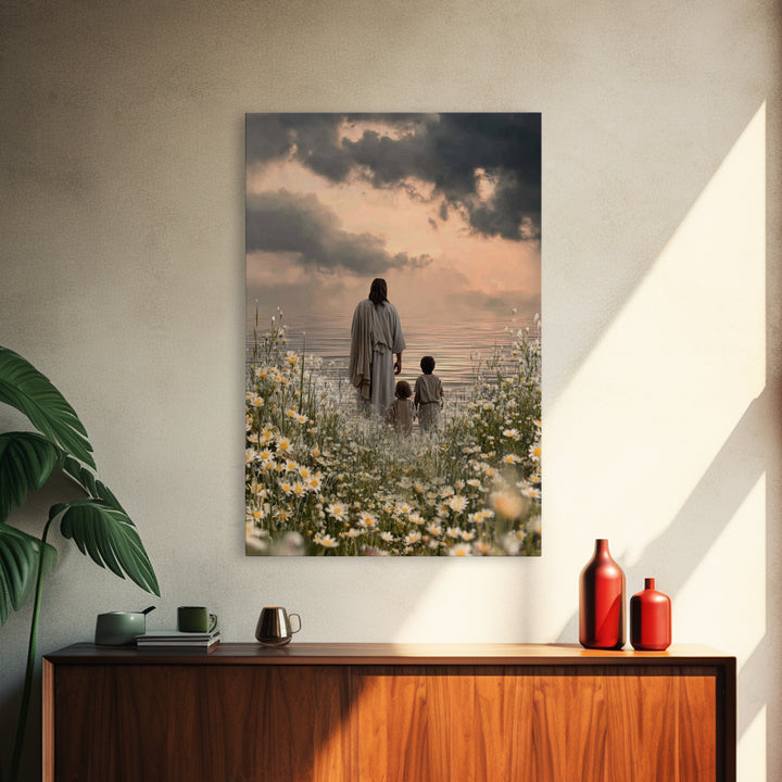 Fields Of Mercy – Framed Canvas Print – Christian Wall Art – Jesus Painting – Christian Art Canvas – Christian Christmas Art – Christian Gi