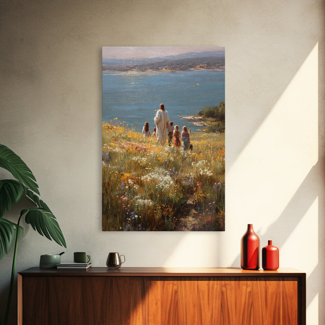 Garden Of Peace – Framed Canvas Print – Christian Painting – Christian Wall Art – Jesus Art Print – Christian Art Canvas – Christian Christ