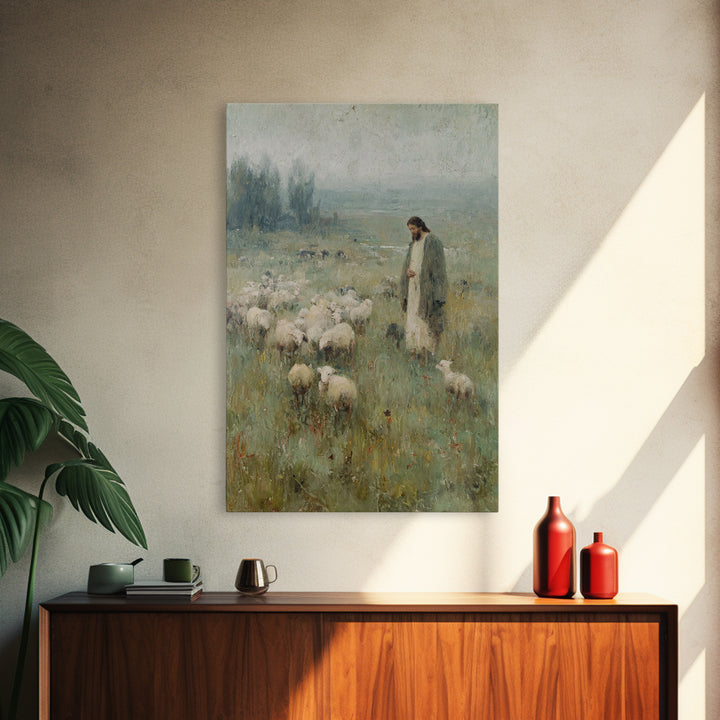 Harbor Of Blessings – Framed Canvas Print – Christian Wall Art – Christian Art Print – Jesus Painting – Christmas Art – Christian Gift – Mo