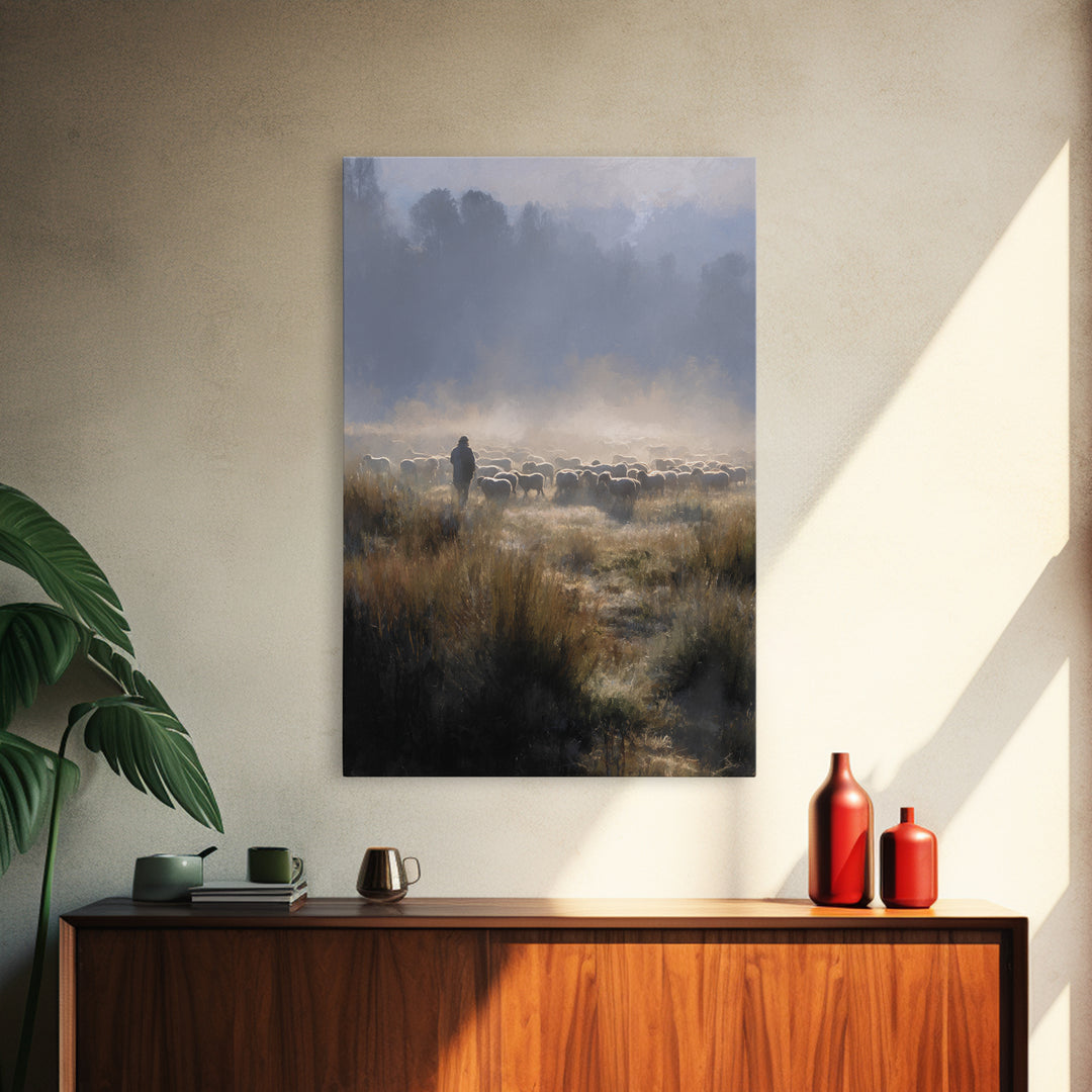 Gentle Keep – Framed Canvas Print – Christian Art Canvas – Christian Wall Art – Jesus Painting – Christian Art Print – Modern Christian Art