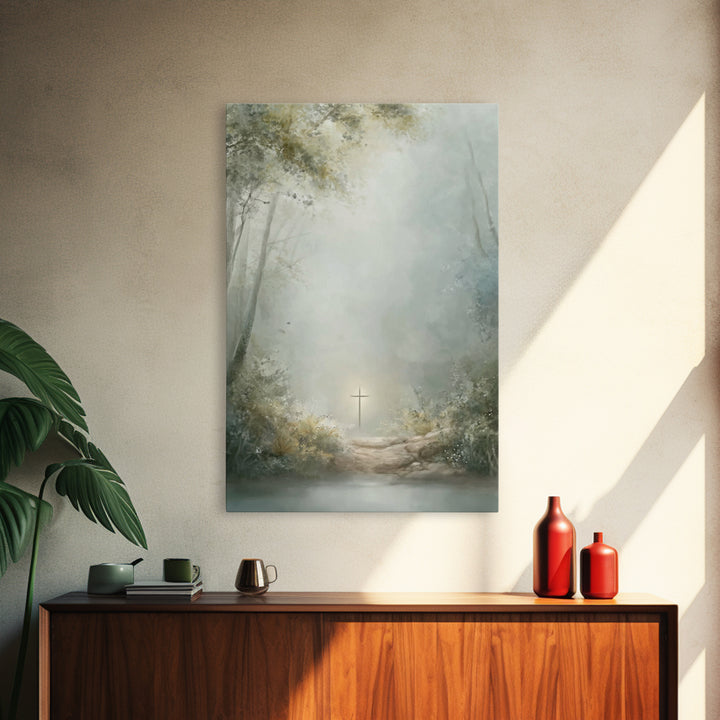 Pathway Of Hope – Framed Canvas Print – Christian Art Canvas – Christian Painting – Christian Wall Art – Subtle Christian Art – Christian G