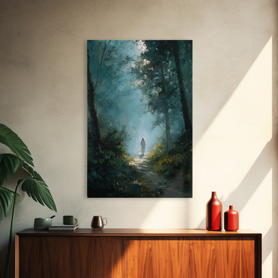 Path Of Light – Framed Canvas Print – Christian Wall Art – Jesus Painting – Christian Art Canvas – Moody Christian Art – Large Christian Pa