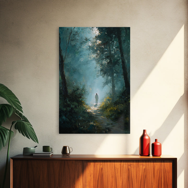Path Of Light – Framed Canvas Print – Christian Wall Art – Jesus Painting – Christian Art Canvas – Moody Christian Art – Large Christian Pa