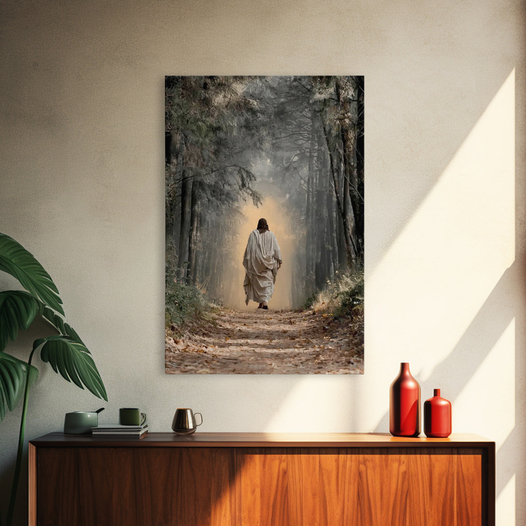 Sacred Journey – Framed Canvas Print – Jesus Painting – Christian Art Canvas – Christian Wall Art – Moody Christian Art – Large Christian P